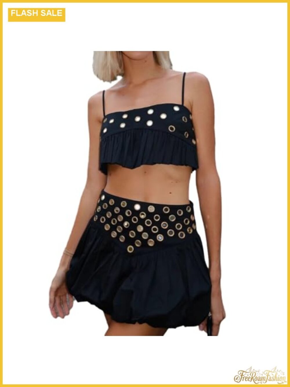 Women 2 Piece Outfit Sleeveless Crop Top Pleated Mini Skirt Set Summer Party